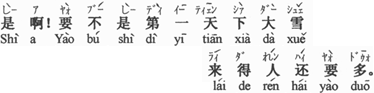 中国語:そうなんですよ。もし一日目に大雪が降らなければ、来る人はもっと多かった。