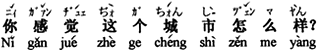 中国語:この都市をどう思いますか。