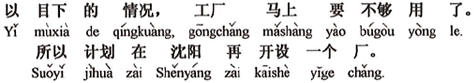 中国語:目下の状況では、工場はもうすぐ足りなくなります。そのため瀋陽でもう一つ工場を作る計画をしています。