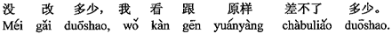 中国語:あまり改めていません、見たところ元々と大して違わない。