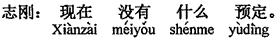 中国語:今は何の予定もありません。