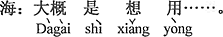 中国語:たぶん使いたい......。