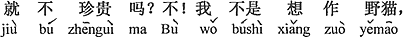 中国語:掛け替えのないものではないの?違う!僕はのら猫になりたくて