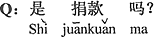 中国語:寄付するのですか?