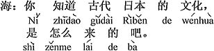 中国語:古代日本の文化がどうやてもたらされたか、知っているでしょう。